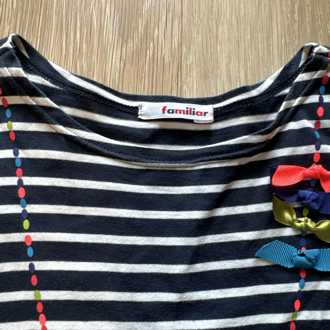familiar ストライプ 半袖ワンピース 150 - メルカリ