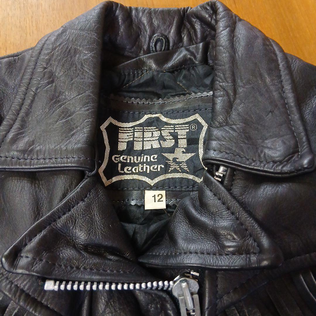 FIRST フリンジ レザージャケット 中綿キルティング黒 - メルカリ