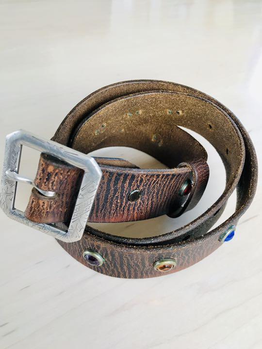 RRL (double RL) Studs Leather Belt