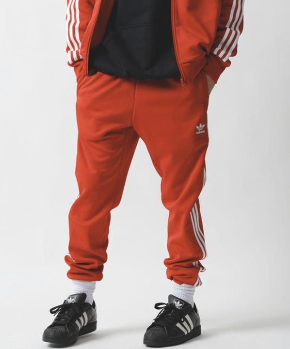 adidas sst track pants red