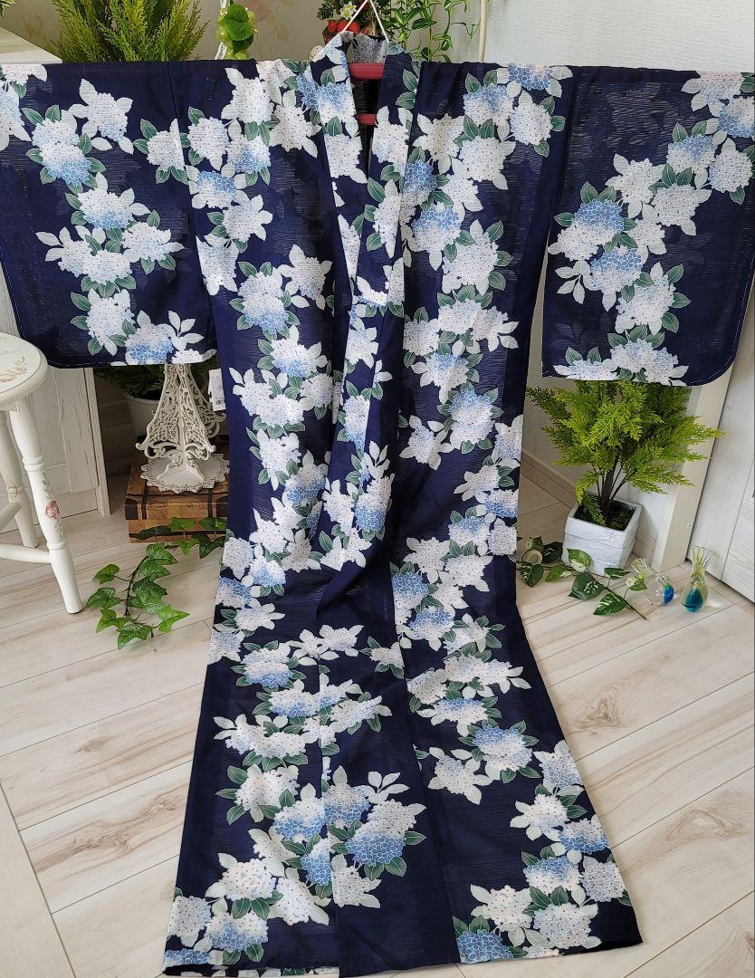 新品 絽 古今 荒川 さんび セオアルファ セオα 浴衣 あじさい
