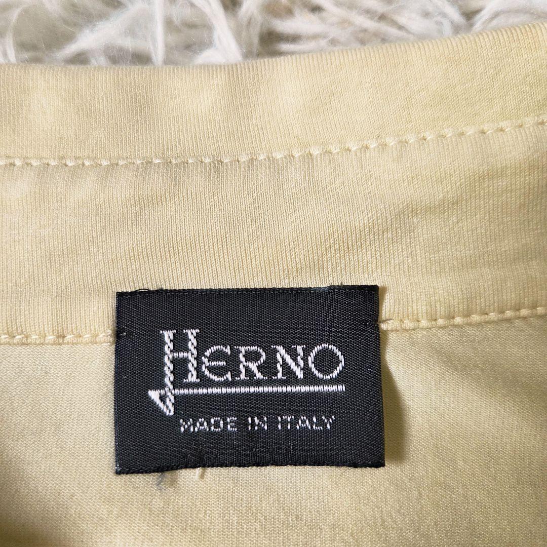 美品 HERNO イタリア製 ポロシャツ ZIP サイズM イエローベージュ