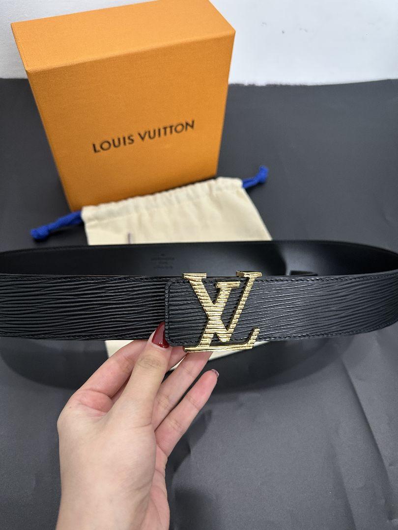 ルイヴィトン LOUIS VUITTON ベルト ブラック ゴールド カーフ