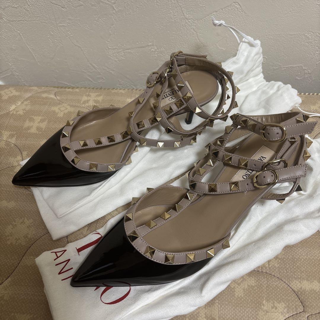新品同様　Valentino ロックスタッズ アンクルハイヒール・パンプス