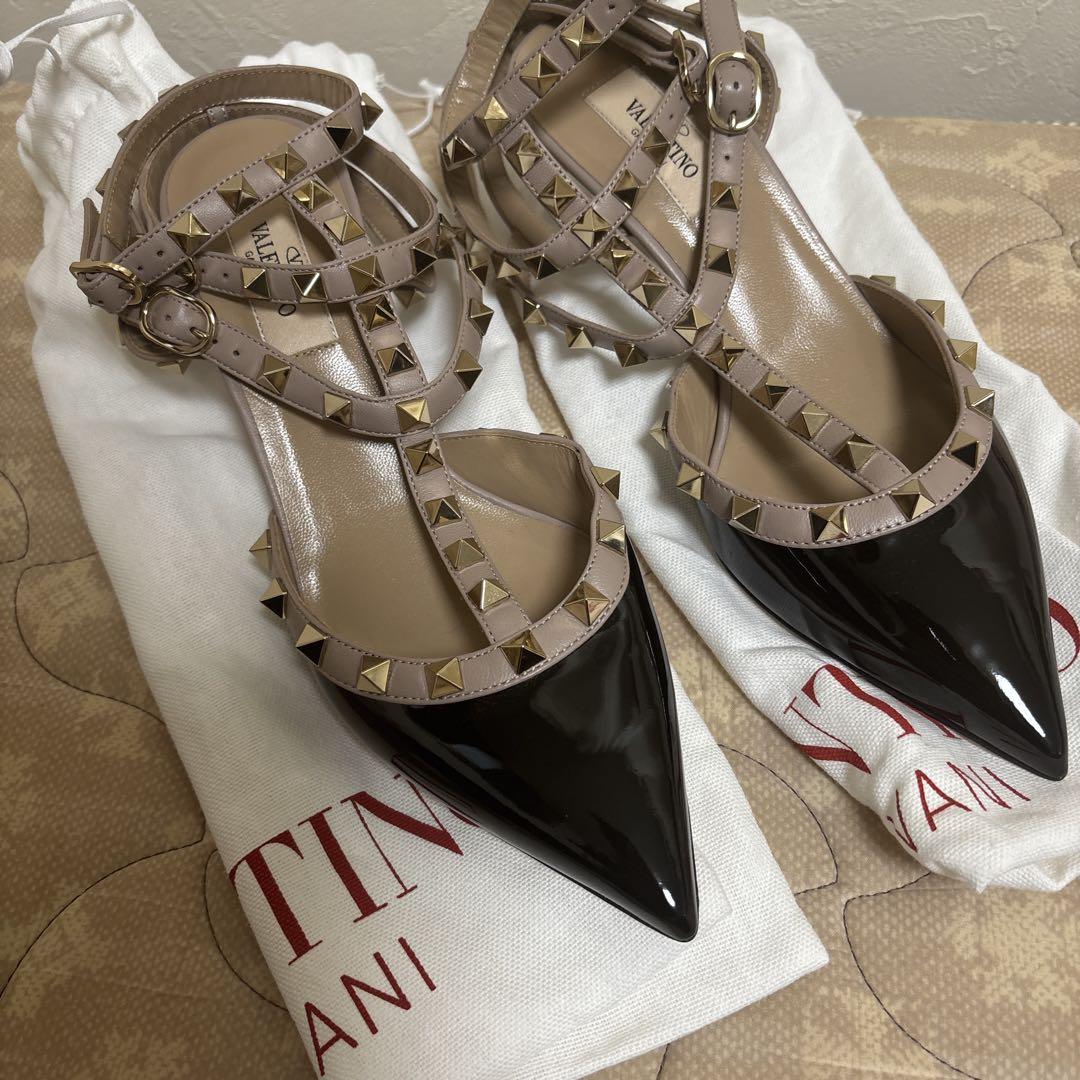 新品同様　Valentino ロックスタッズ アンクルハイヒール・パンプス