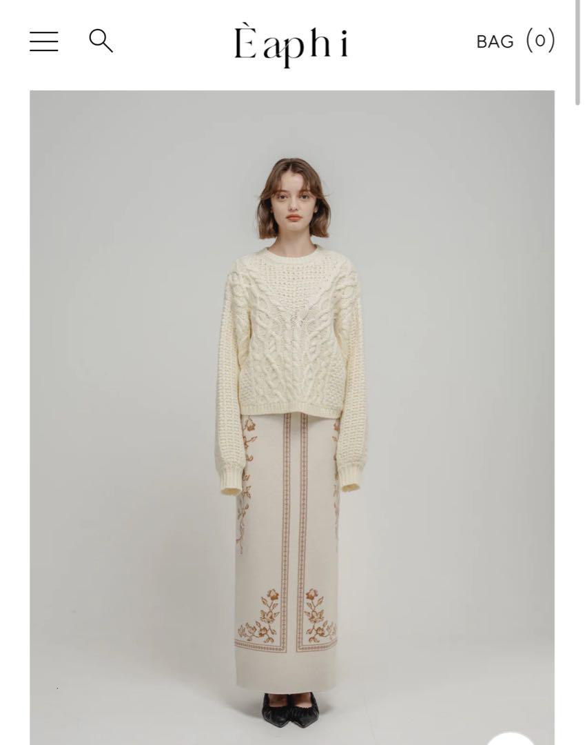 スカート Eaphi SCARF MOTIF KNIT SKIRT