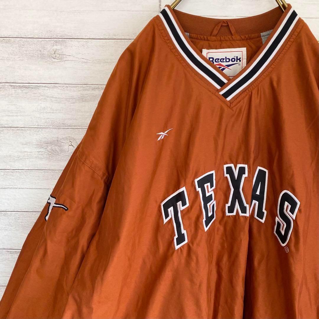 リーボック ナイロンプルオーバー ジャケット TEXAS 刺繍ロゴ 古着