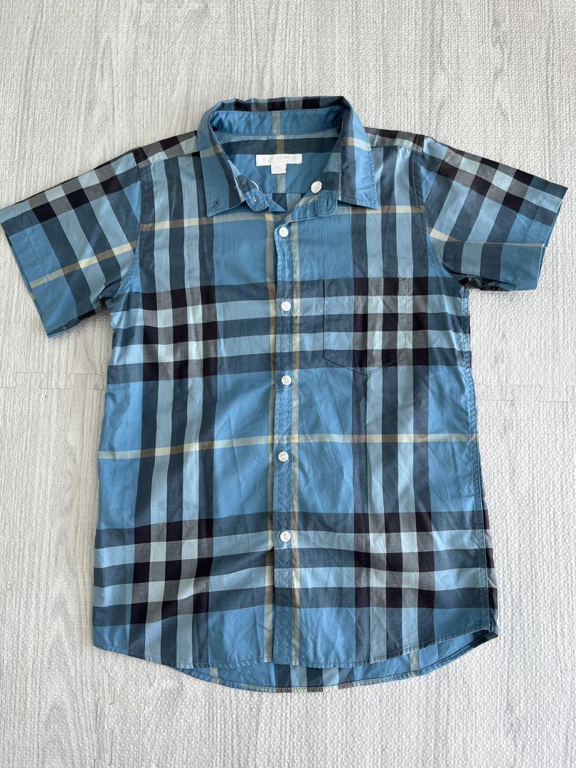 【美品】BURBERRY 半袖チェックシャツ【140】