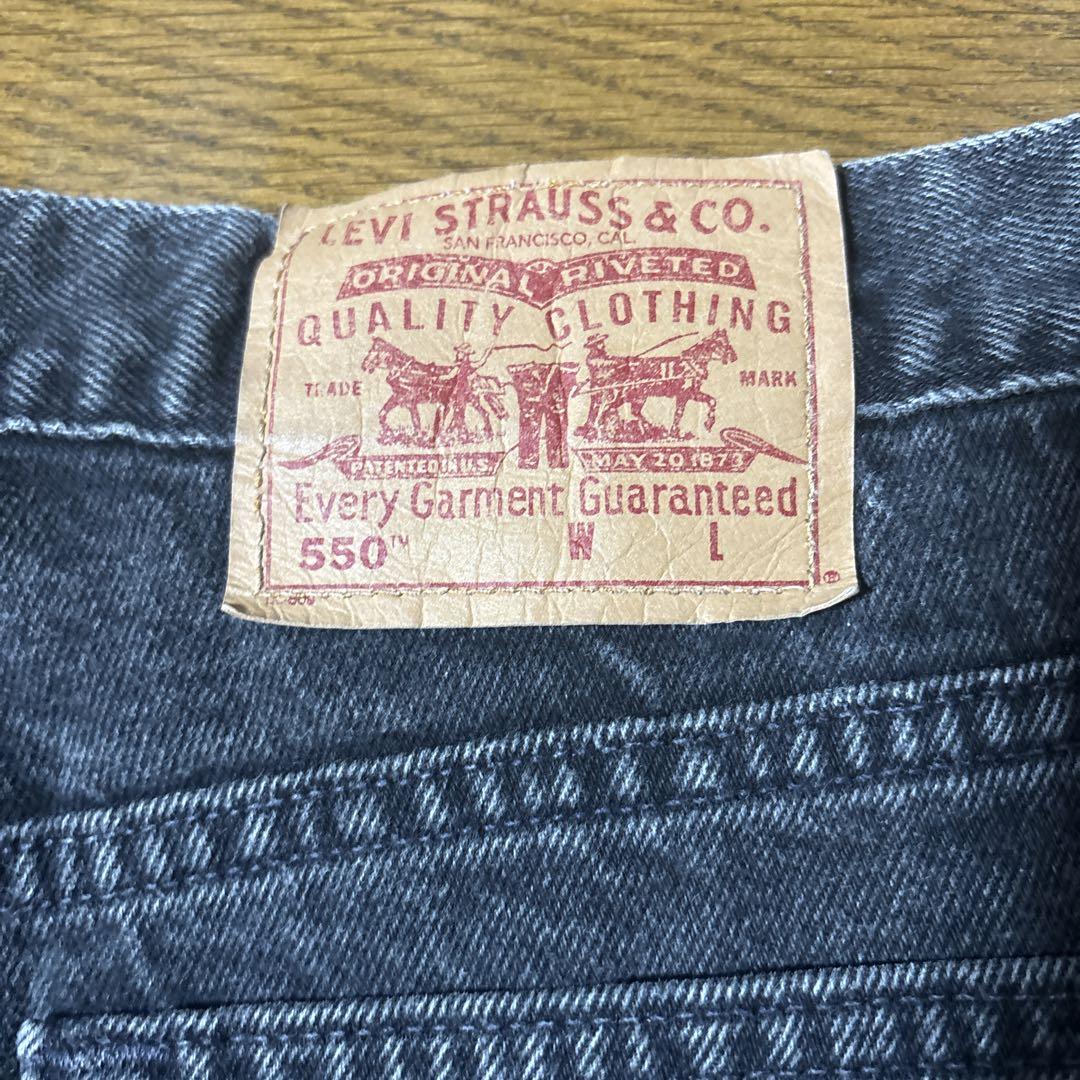 Levi's 550 00s 後染めブラック デニムショーツ usa製