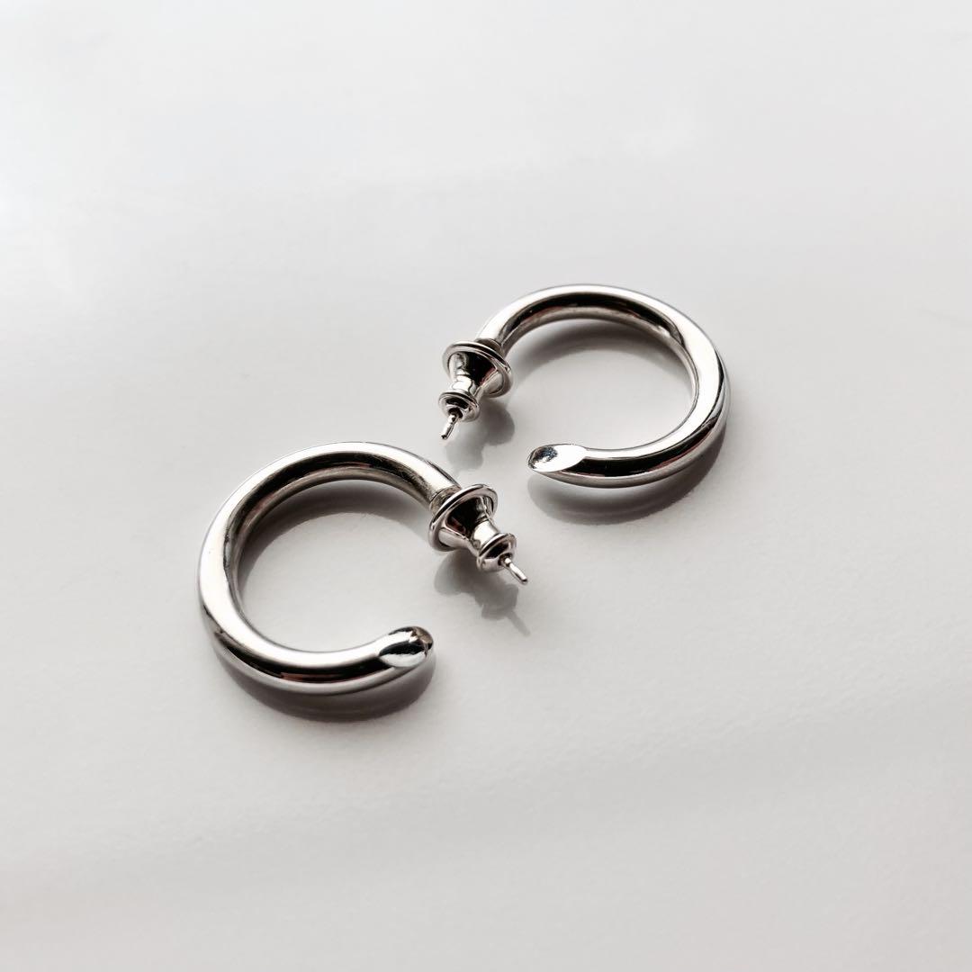 【 3mm×21mm 】両耳用 シルバー925 フープピアス