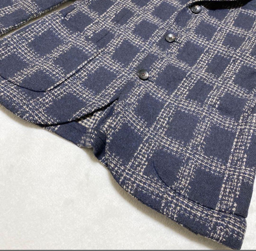 注目の福袋をピックアップ！ 極美品 チェック ウール混 テーラードジャケット LARDINI ジャケット・アウター