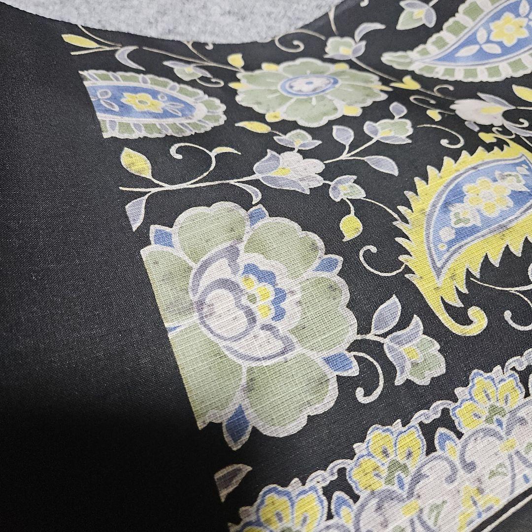 染め名古屋帯　黒更紗　新品　末仕立て品