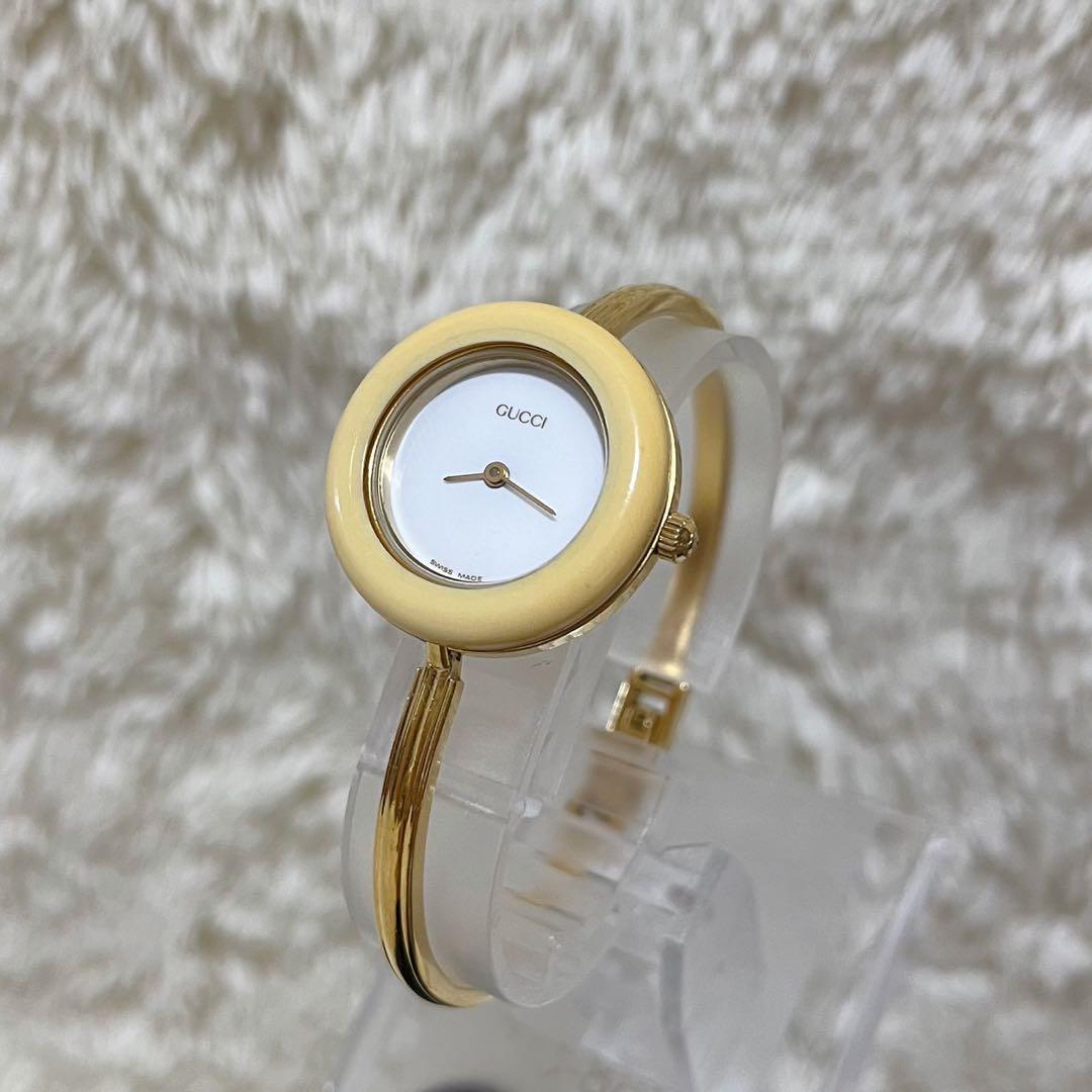 【新品】【電池切れ】GUCCIグッチ　チェンジベゼル　レディース腕時計 美品 GUCCI グッチ 腕時計 チェンジベゼル クォーツ 6色 電池
