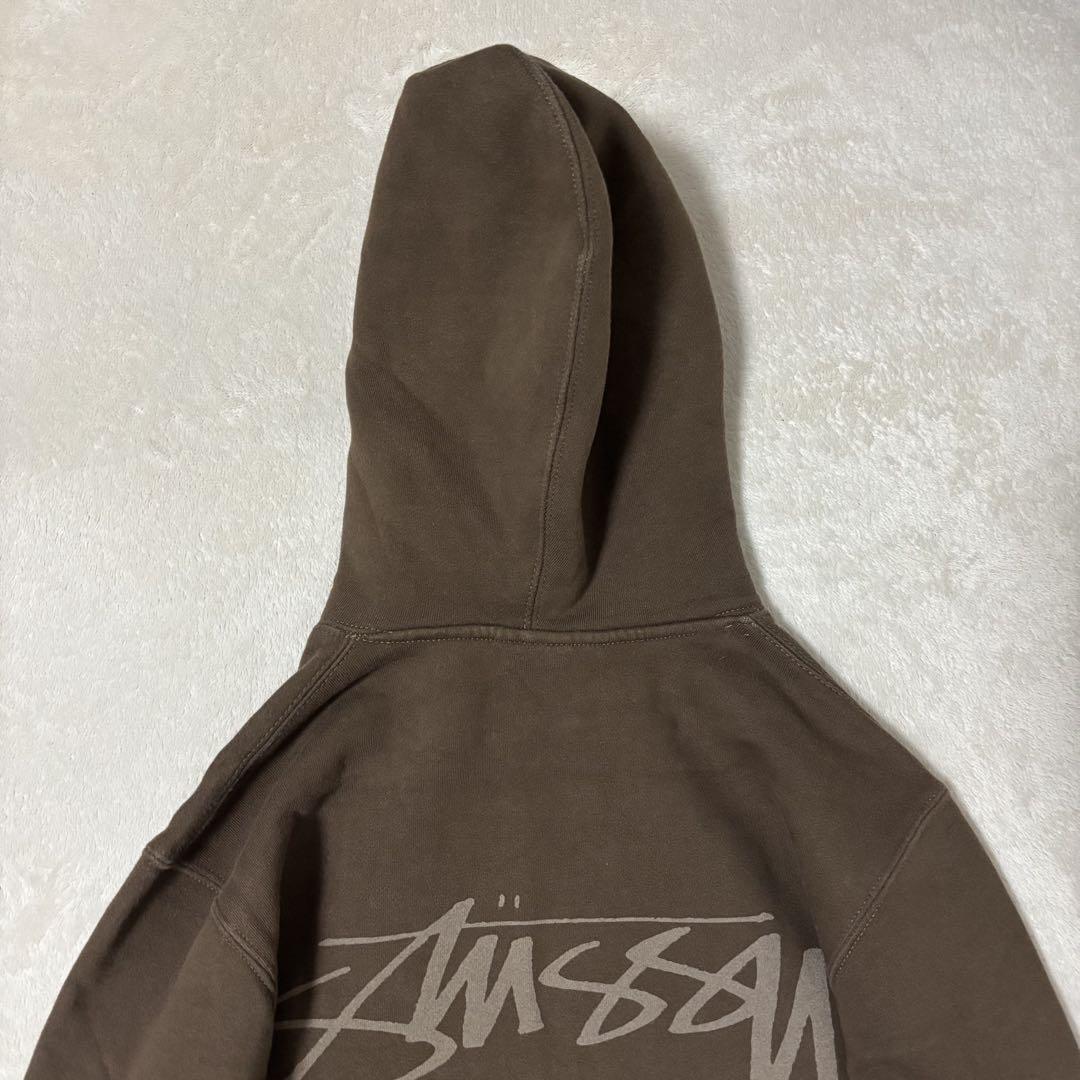 stussy ステューシー　プルオーバー パーカー　フーディ　茶色　バックログ