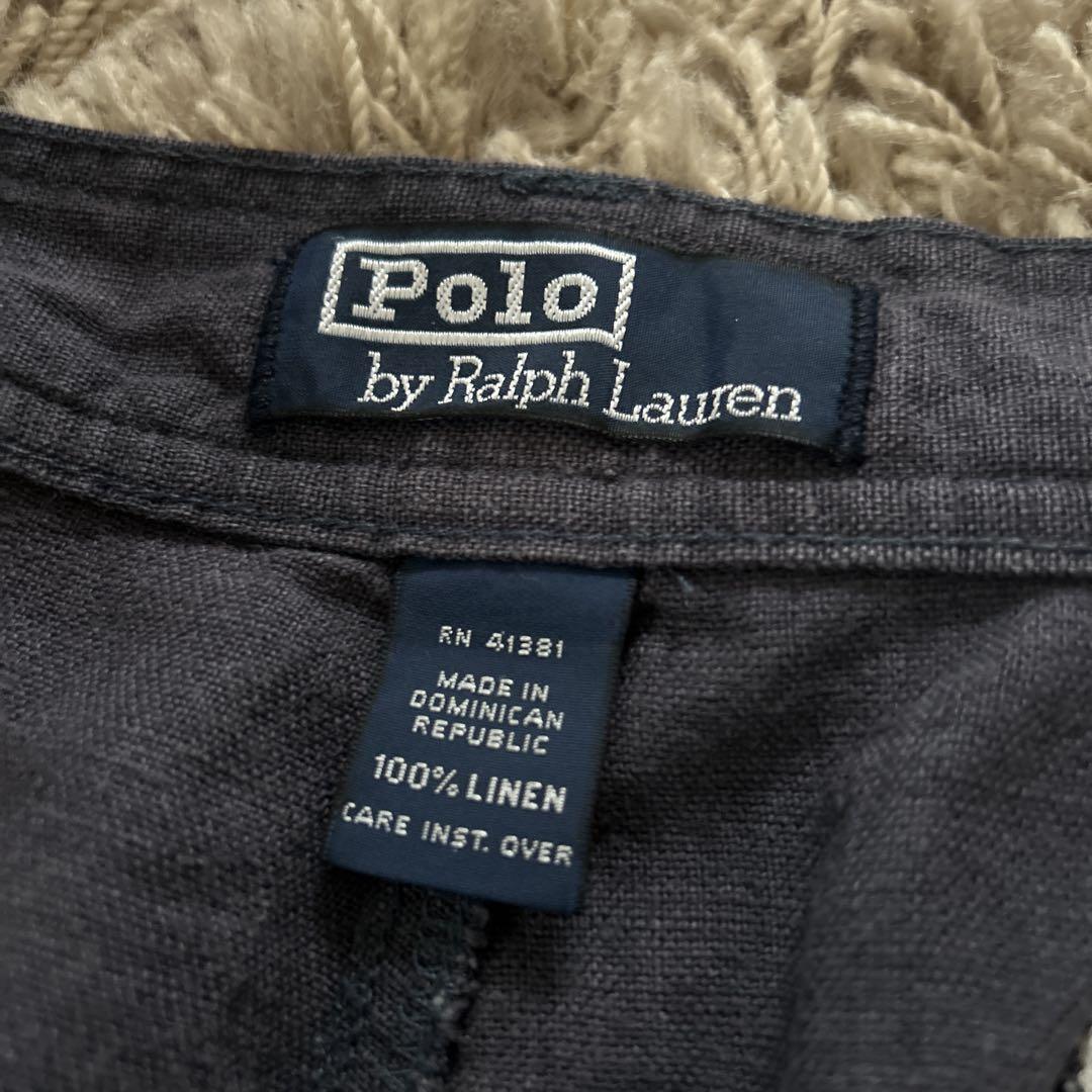 パンツ 90s RALPH LAUREN LINEN CARGO SHORTS NAVY