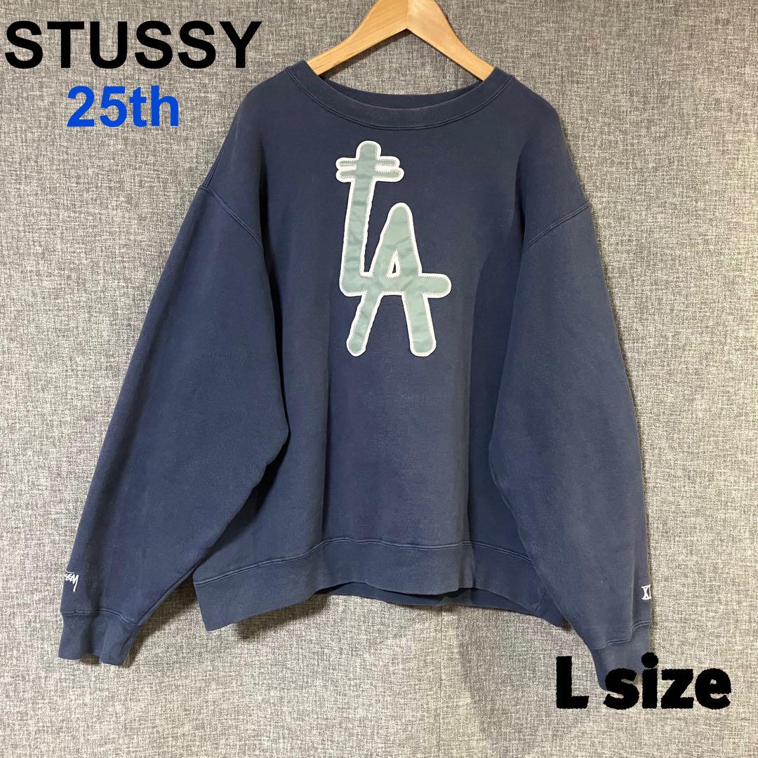 STUSSY 25th Anniversary スウェット ネイビー - メルカリ