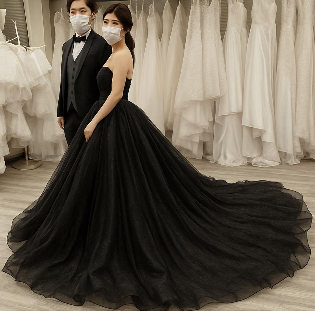 ココメロディ ウェディング ドレス ブラック 黒 前撮り 7号 9号 カラー ココメロディ ウェディング ドレス ブラック 黒 前撮り 7号 9号 カラー