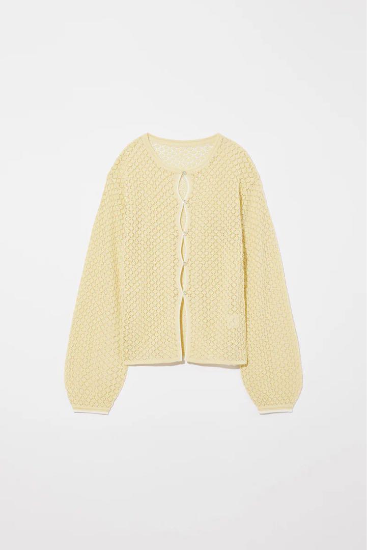 FRONT WAVE CROCHET LIKE KNIT CARDIGAN