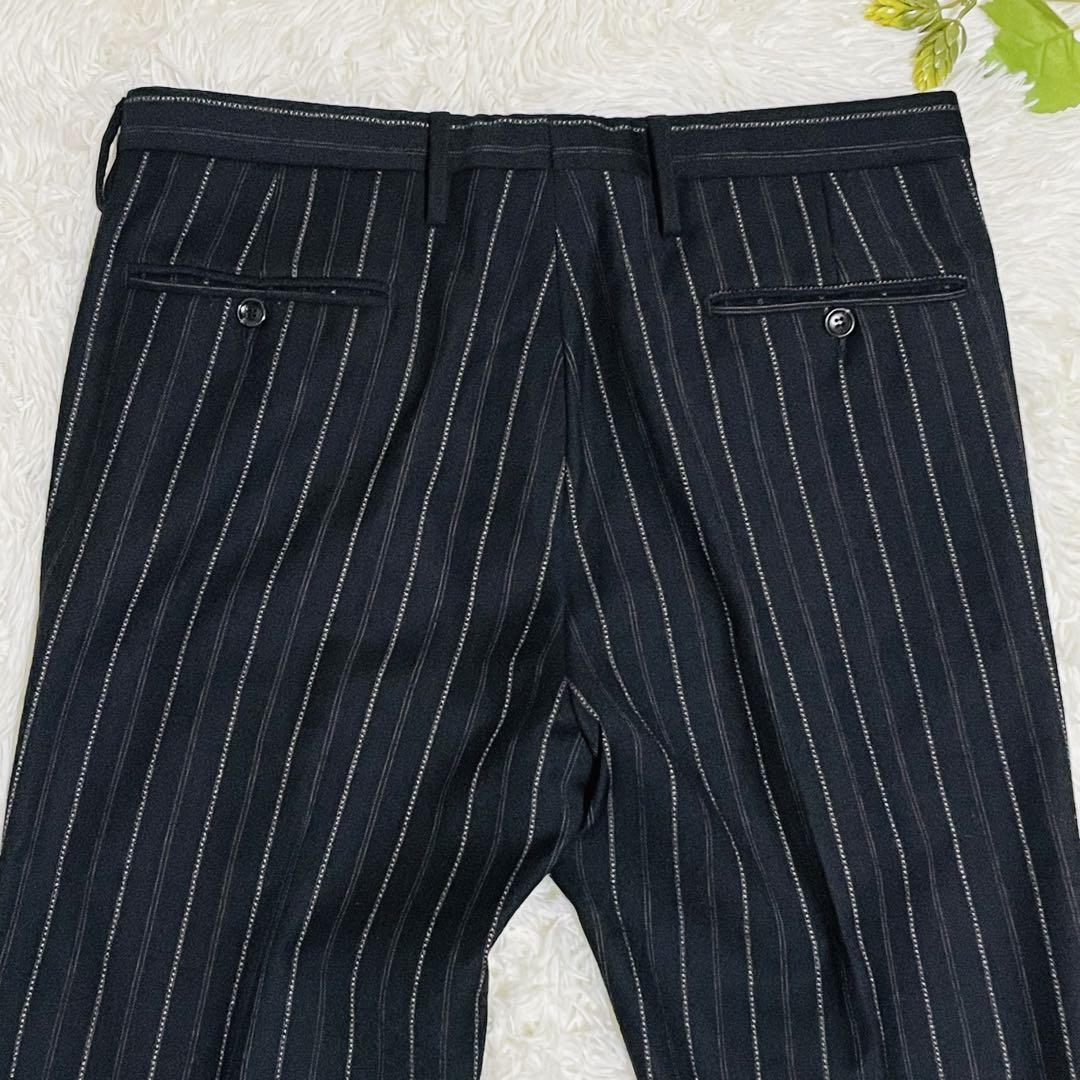 ◉美品◉グッチ◉スーツ◉セットアップ◉ストライプ◉2Ｂ◉秋冬◉黒◉48