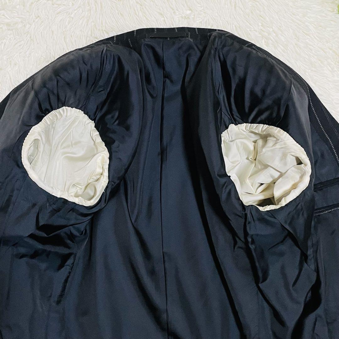 ◉美品◉グッチ◉スーツ◉セットアップ◉ストライプ◉2Ｂ◉秋冬◉黒◉48