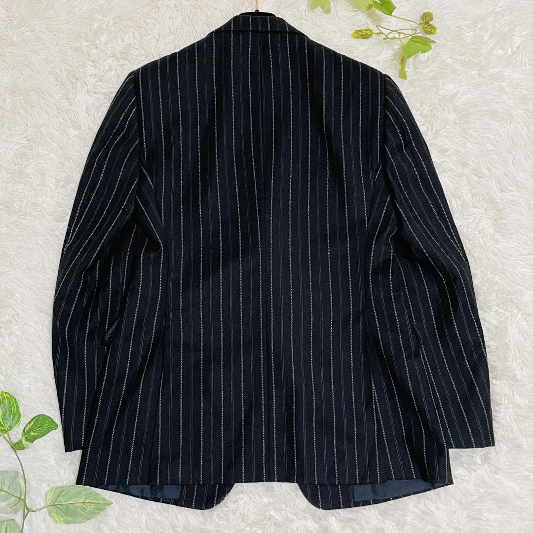 ◉美品◉グッチ◉スーツ◉セットアップ◉ストライプ◉2Ｂ◉秋冬◉黒◉48
