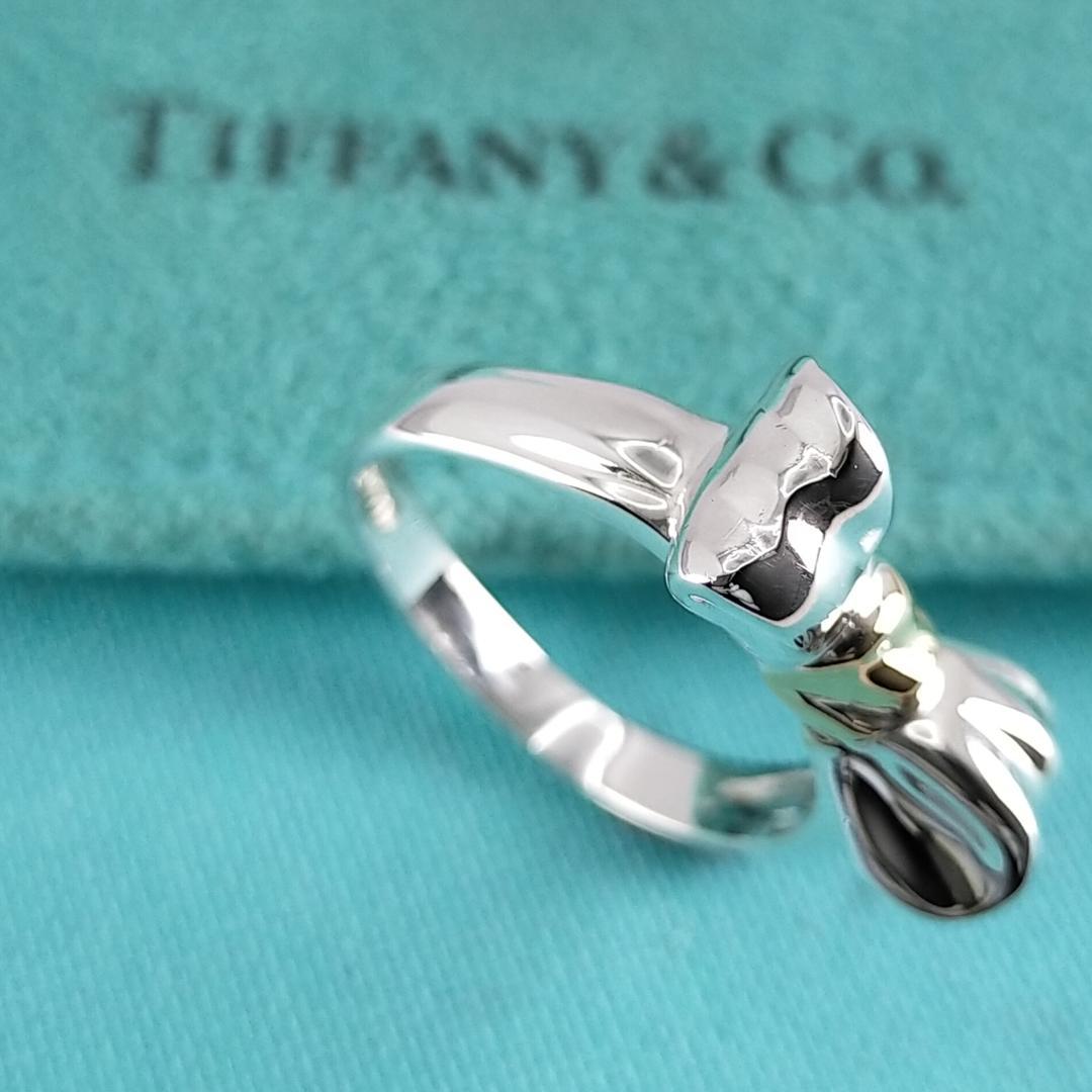★SALE★【TIFFANY&Co.】リボン　コンビ　リング　１１号　1906