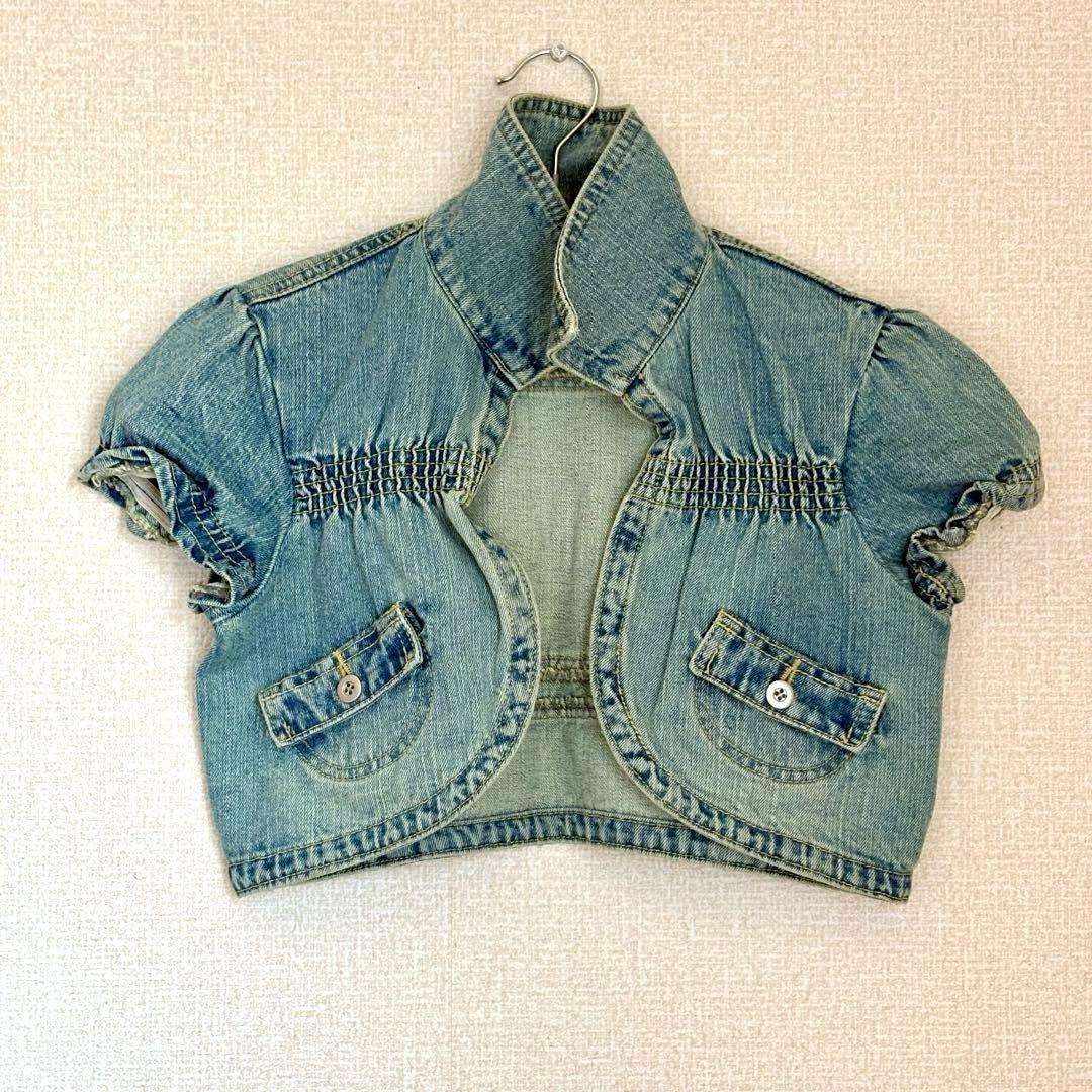 GLACIER ショートデニムジャケット ライトブルー パフスリーブ M 平成
