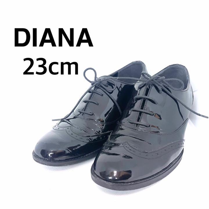DIANA エナメル ローファー 黒 23cm