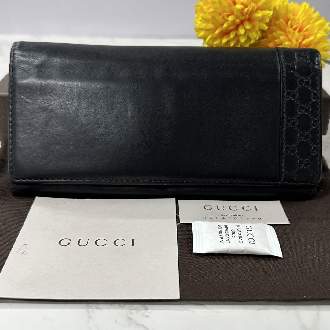 新品同様‼️ グッチ　GUCCI 財布　二つ折り　長財布　マイクロGG