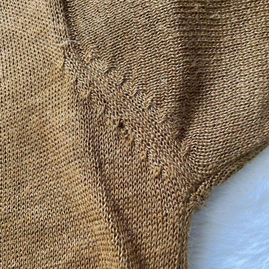 希少 Dior 半袖ニットポロ 刺繍ロゴ L リネン ビンテージ オールド