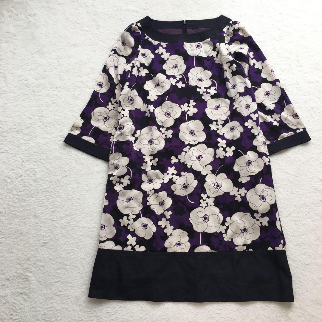 【東京スタイル】ワンピース きれいめ ドレス【M】日本製 花柄 上品 高級感