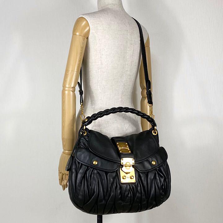 【MIU MIU】マトラッセ ナッパ バッグ ミュウミュウ ナッパクリスタル マテラッセ レザー ショルダー