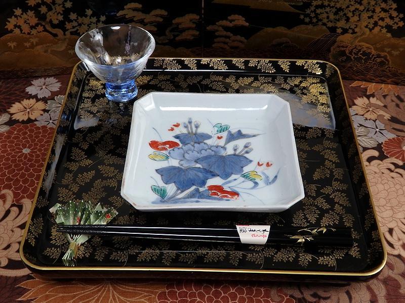 古伊万里 染錦 牡丹の図 角皿 5枚 C590AS- BLz - メルカリ