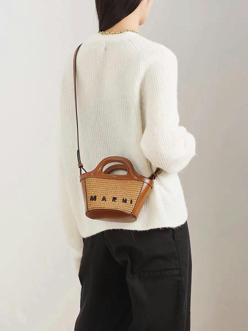 数量限定】 新品 MARNI トロピカリア カゴ バッグ ラフィア レザー www ...