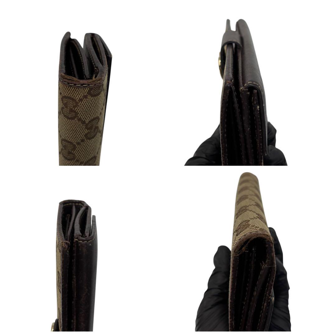 【箱付き】GUCCI グッチ　2つ折り長財布　キャンバス　ブラウン F179