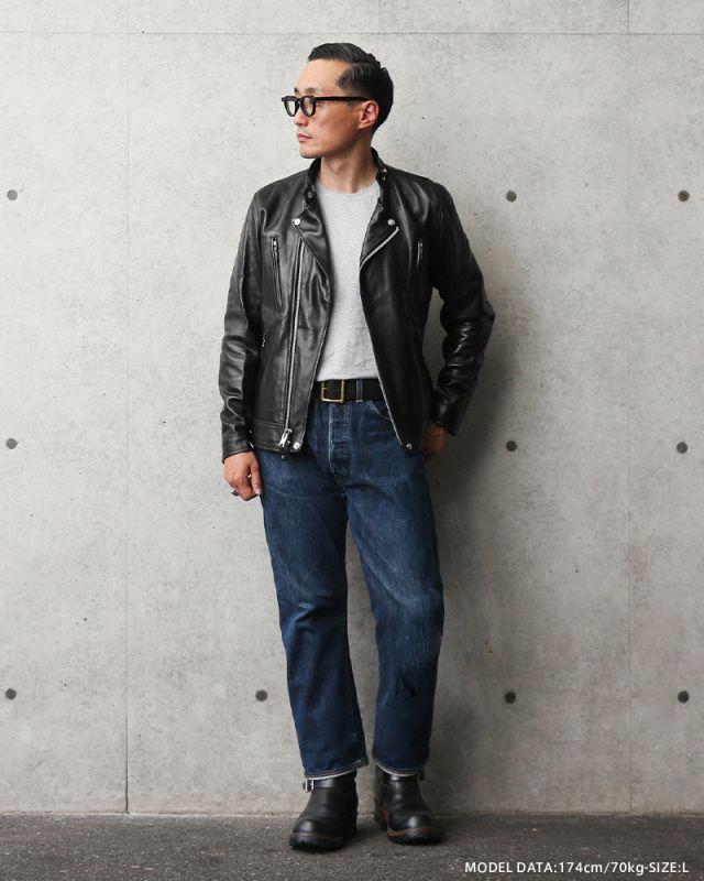 Schott　3101048 ダブル ブレスト ライダースジャケット　Lサイズ
