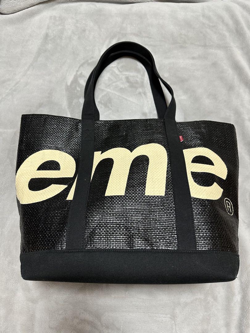 SUPREME Raffia Tote Bag トートバッグ 黒/ベージュ