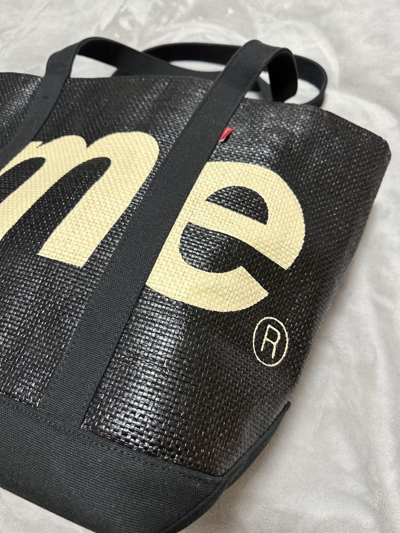 SUPREME Raffia Tote Bag トートバッグ 黒/ベージュ