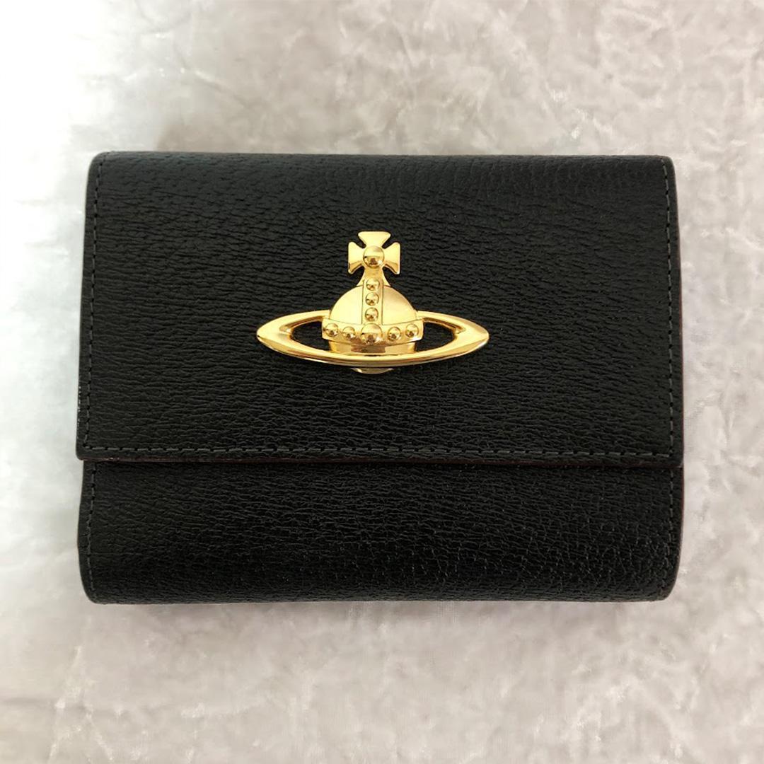 【美品】VivienneWestwood　三つ折財布　ブラック　ユニセックス