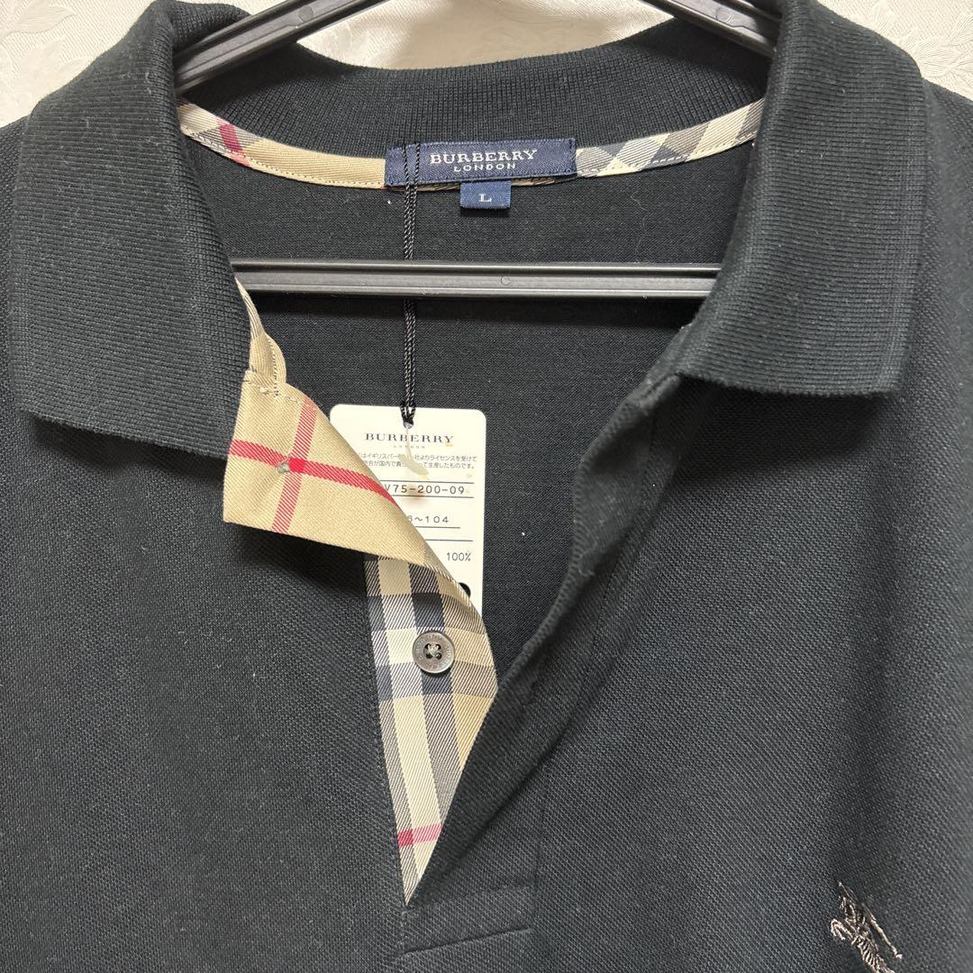 BURBERRY ブラック ポロシャツ L