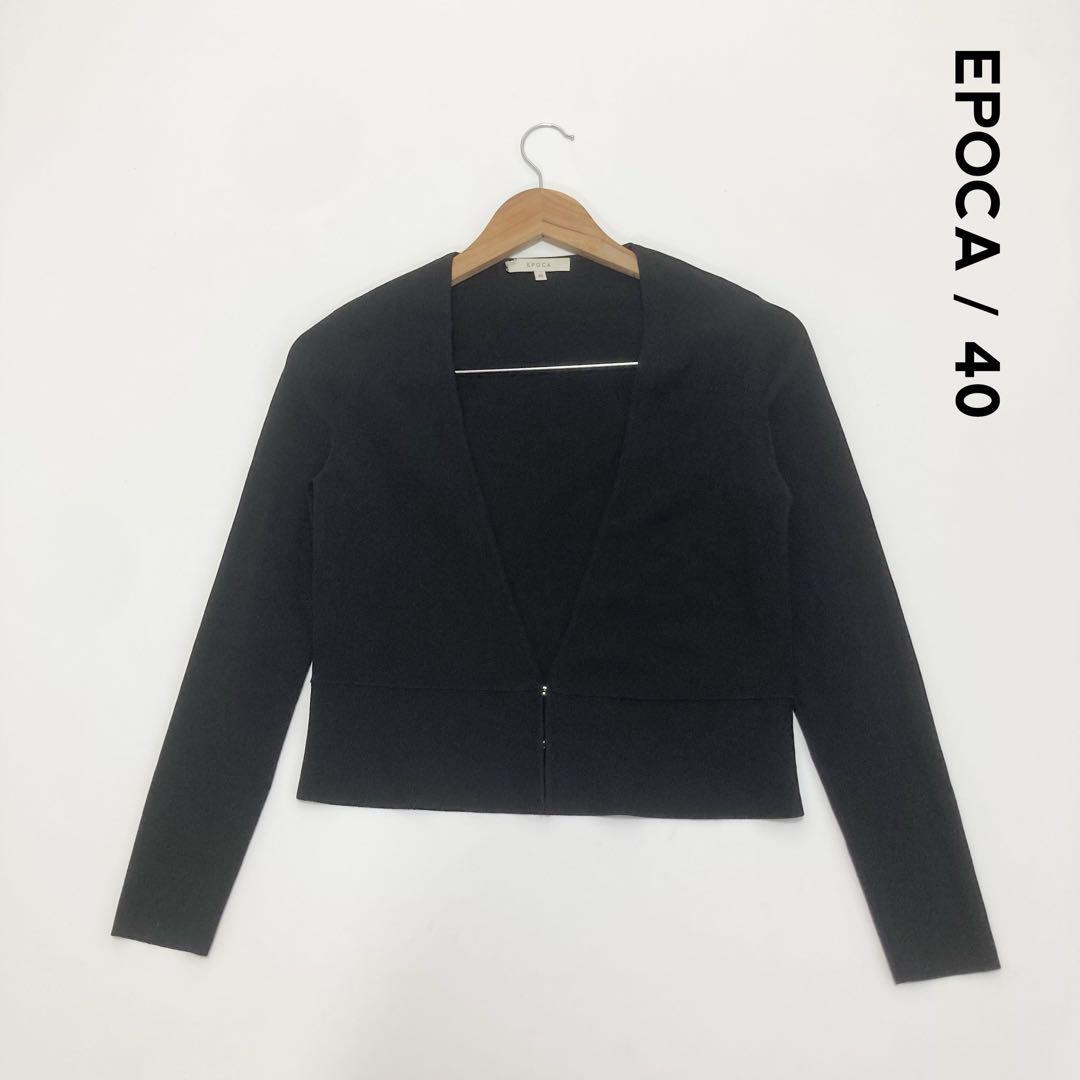 EPOCA エポカ☆キュプラベーシック Vネックショートニットカーディガン 40
