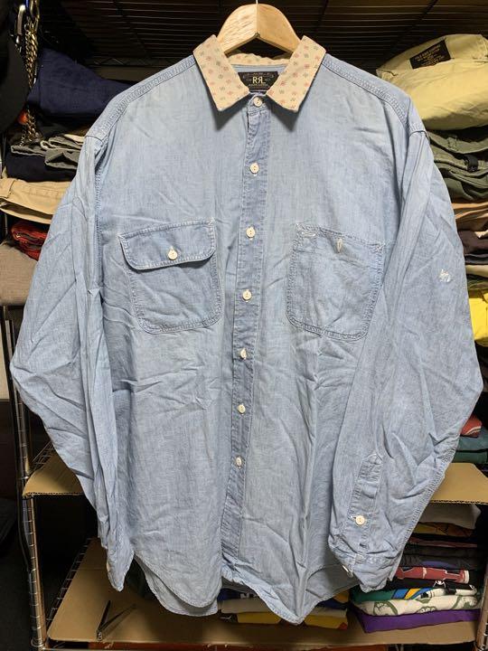 シャツ 90s RRL シャンブレーシャツ 三ツ星タグ シャツ 90s RRL シャンブレーシャツ 三ツ星タグ