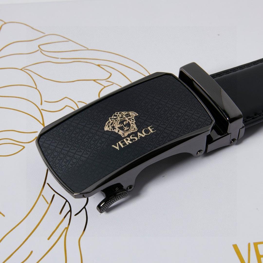 VERSACE ブラックレザー ベルト