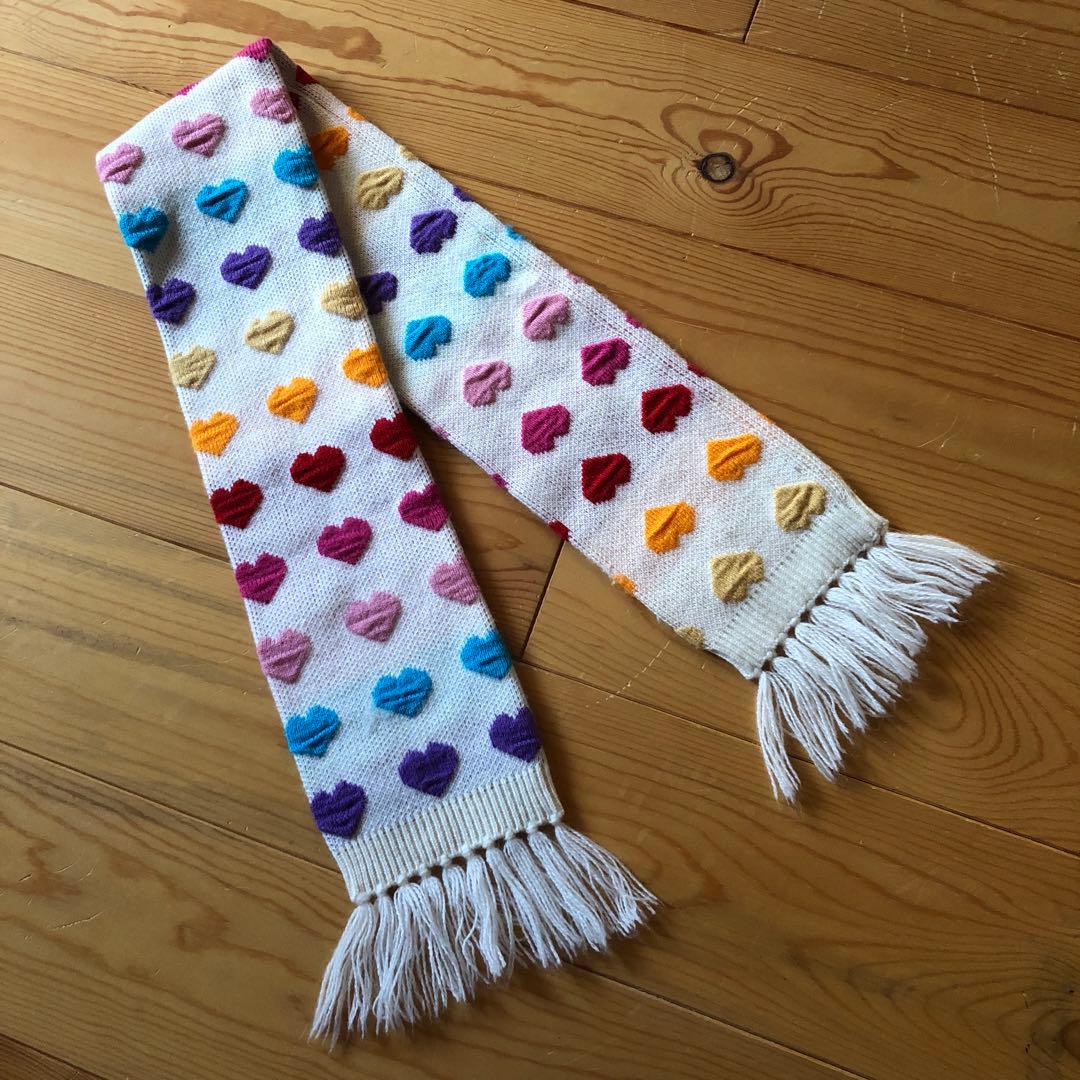 マフラー　女の子　ハート柄