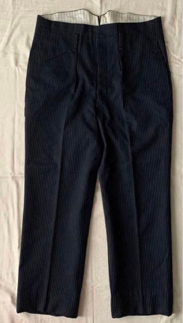 ビンテージパンツ　ストライプ　フレンチワーク　シンチバック