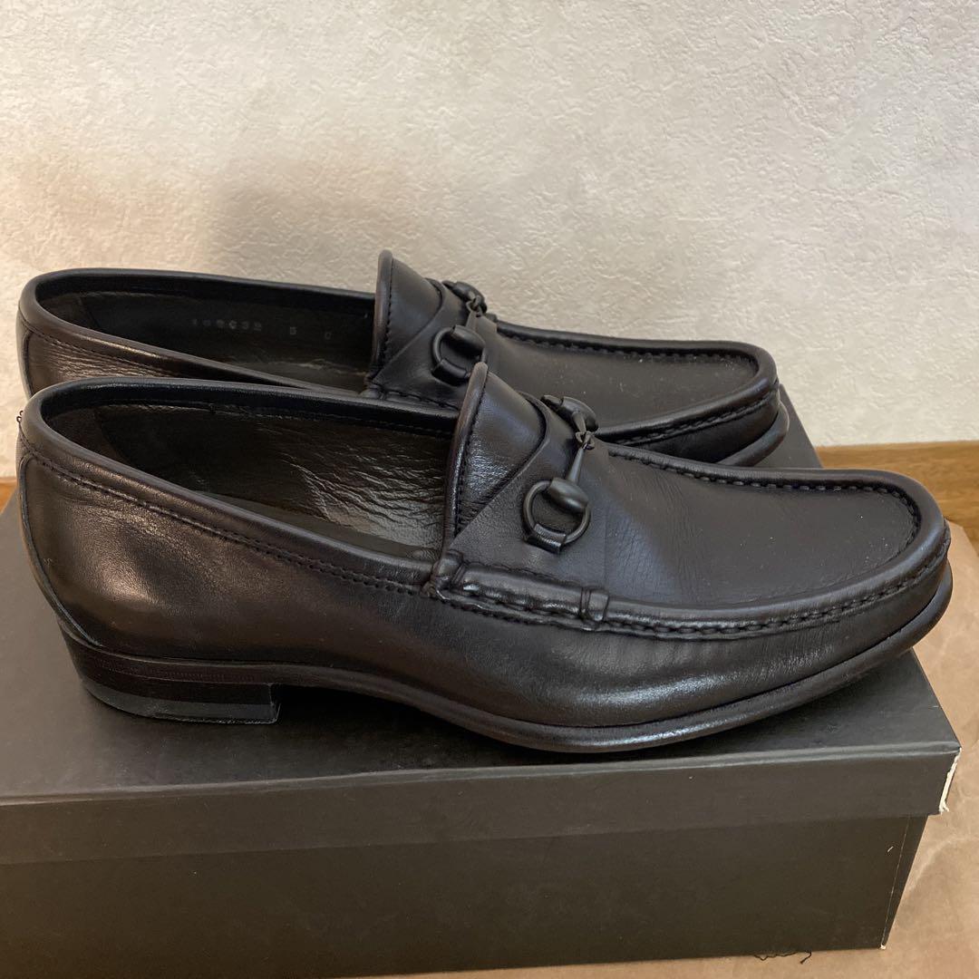 美品GUCCIビットローファー5Cオールブラック