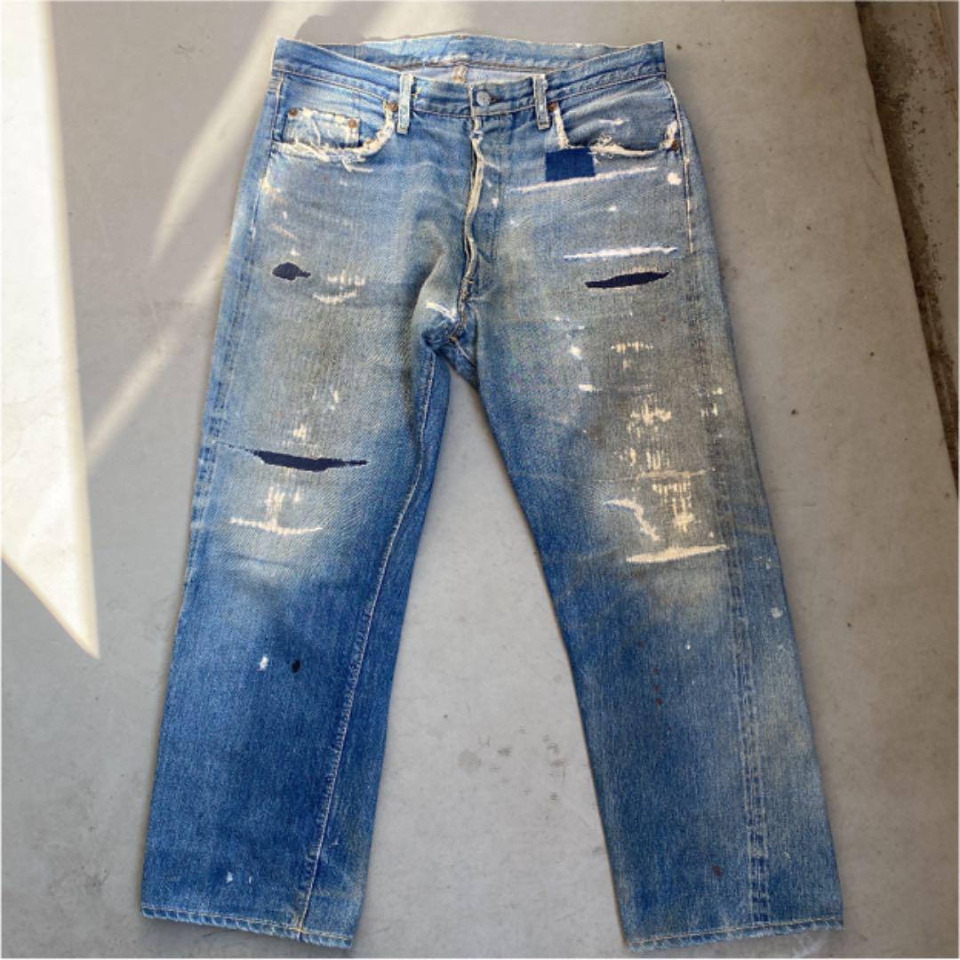Levi's 501 66前期 bigE 裏刻印6 赤耳 リペア ヴィンテージ