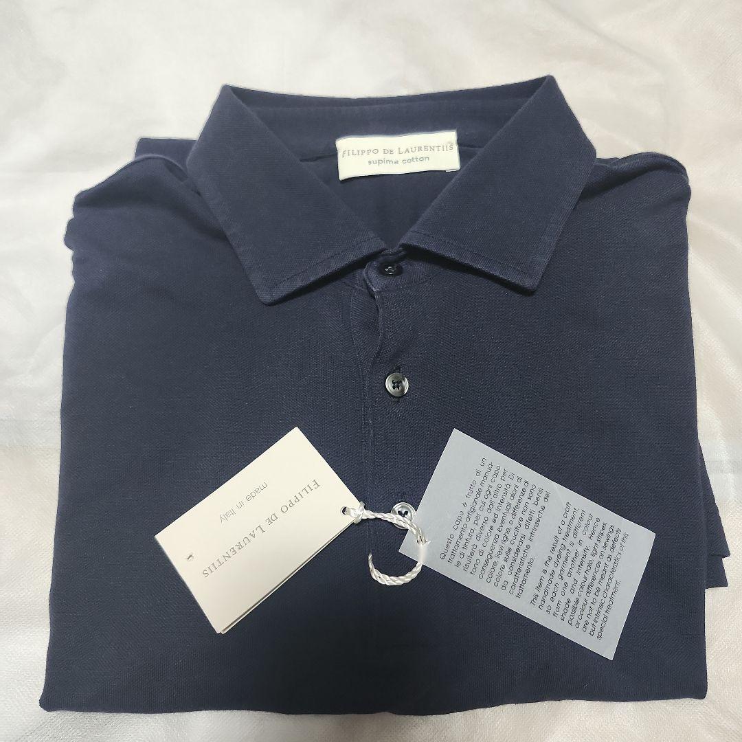 FILIPPO DE LAURENTIIS ネイビーポロシャツ