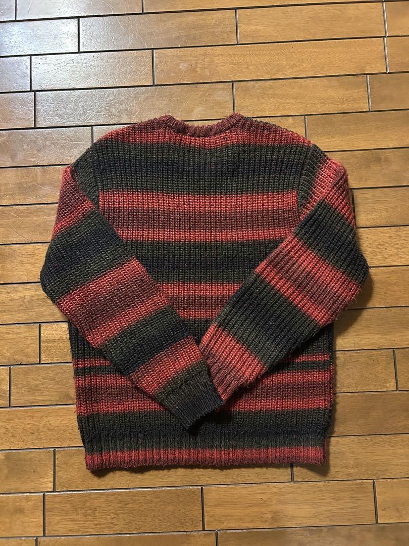 Supreme 赤黒ストライプ ニットセーター