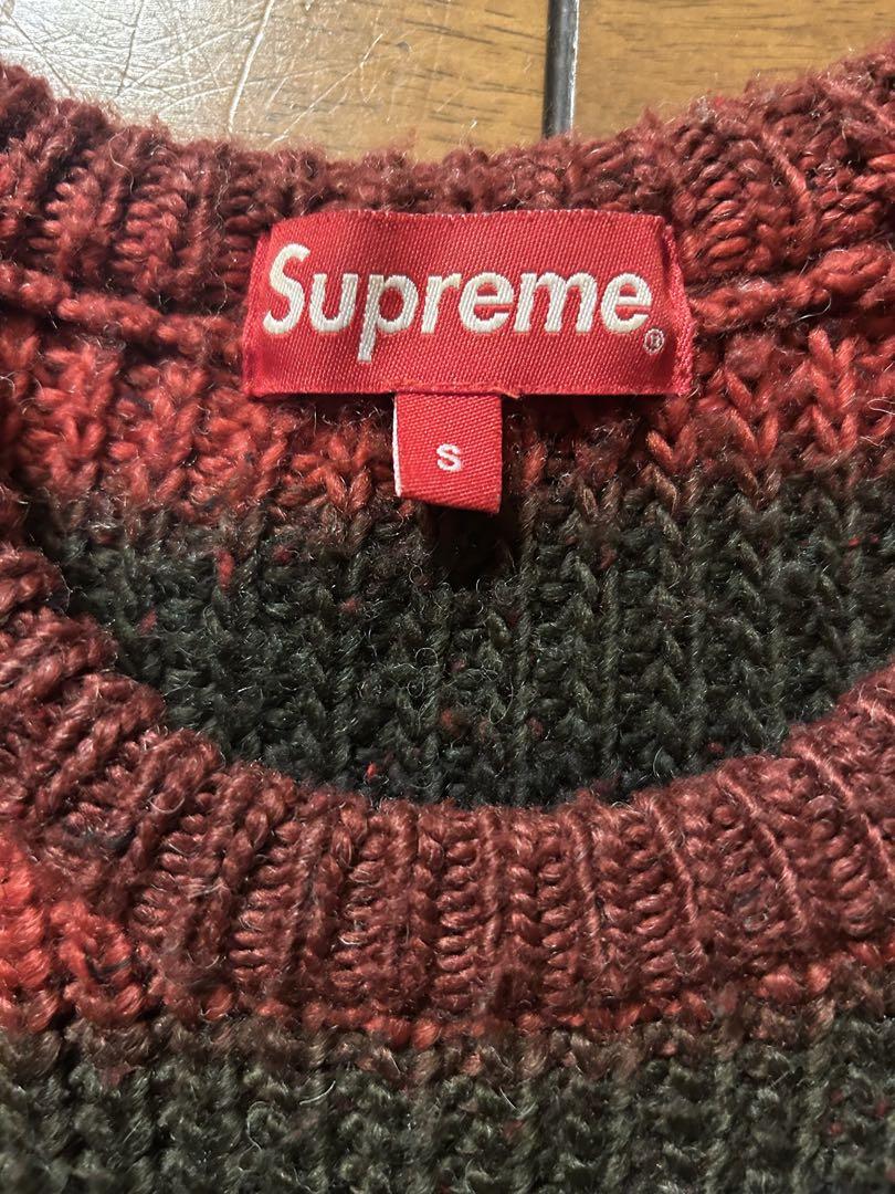 Supreme 赤黒ストライプ ニットセーター